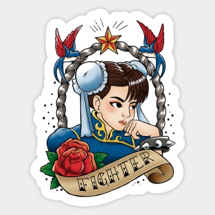 Fighter girl tattoo Sticker